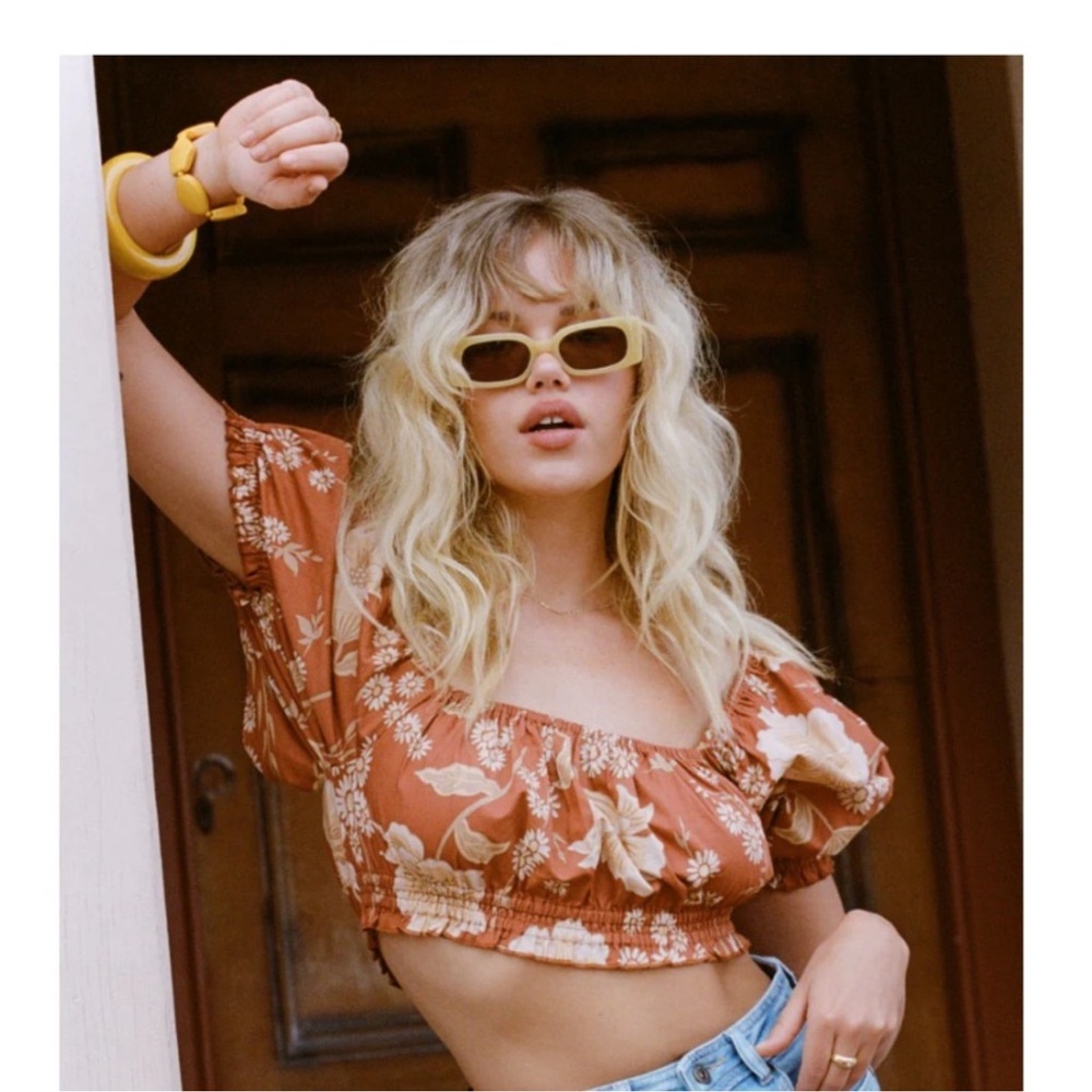 Spell Sloan Cropped Top - Ochre XS preowned